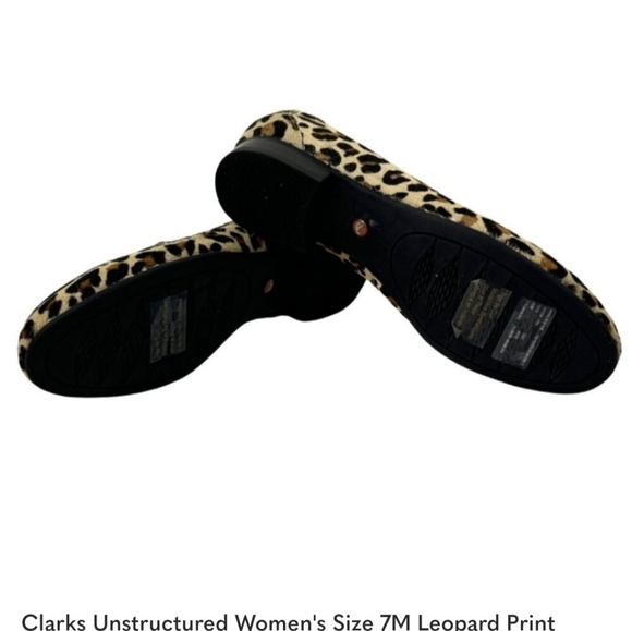 Clarks Unstructured Women's Size 7M Leopard Print Pony Hair Slip On Loaf… - Picture 4 of 4
